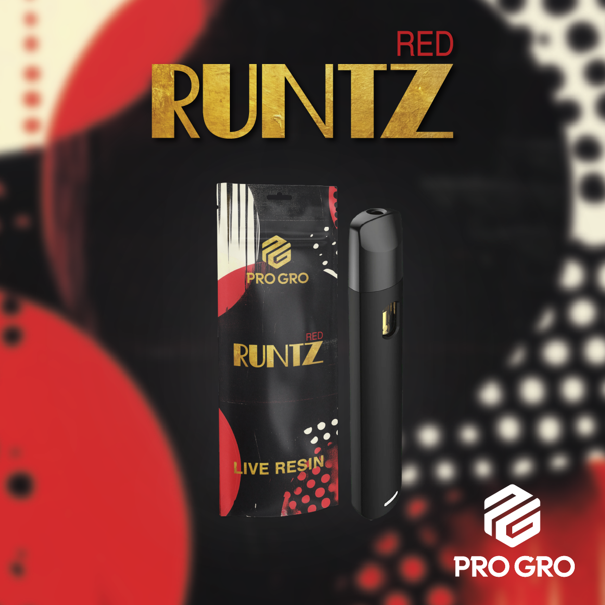 Photograph of Product: RED RUNTZ LIVE RESIN 1G DISPOSABLE