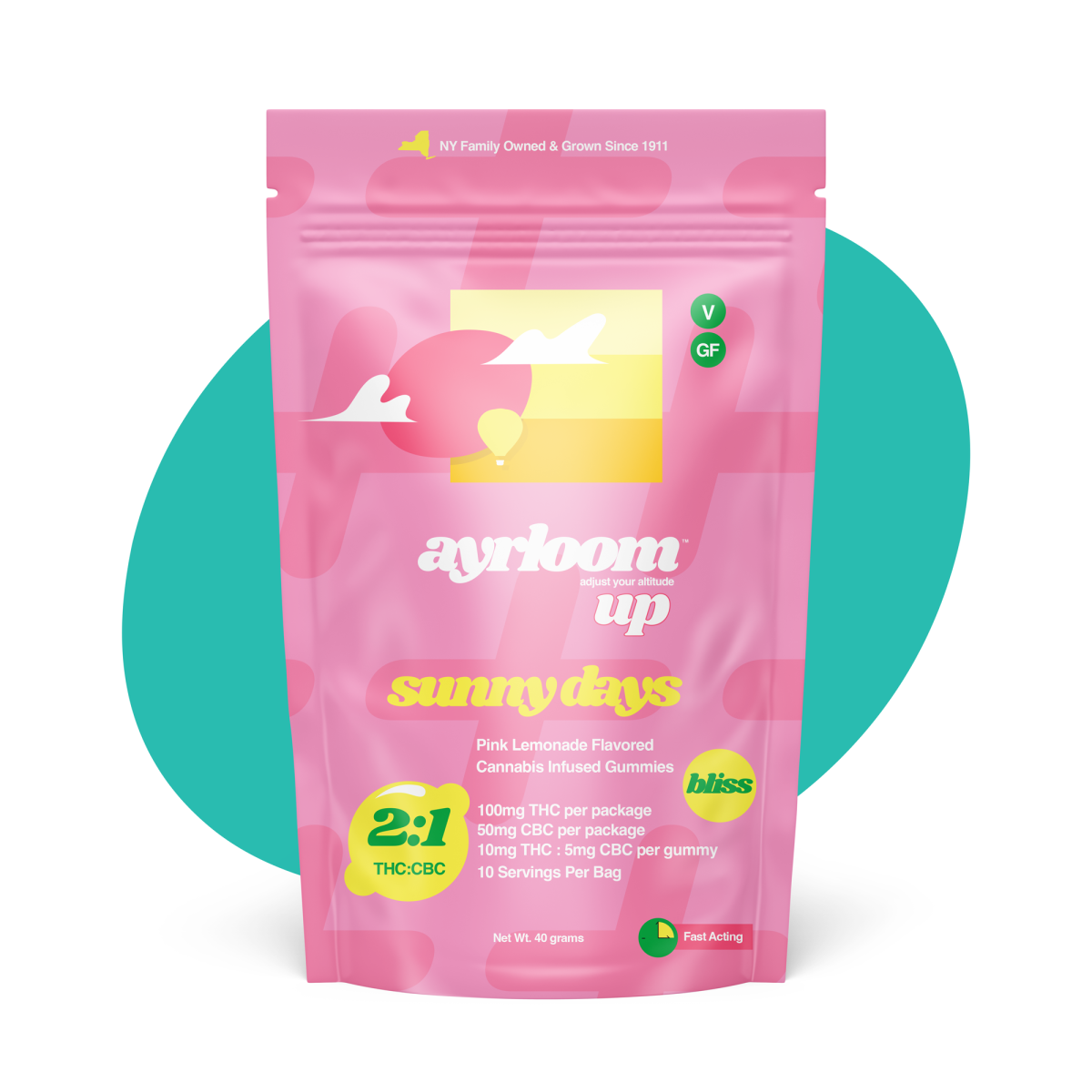 Photograph of product: Ayrloom Up - Sunny Days - 10ct Gummies