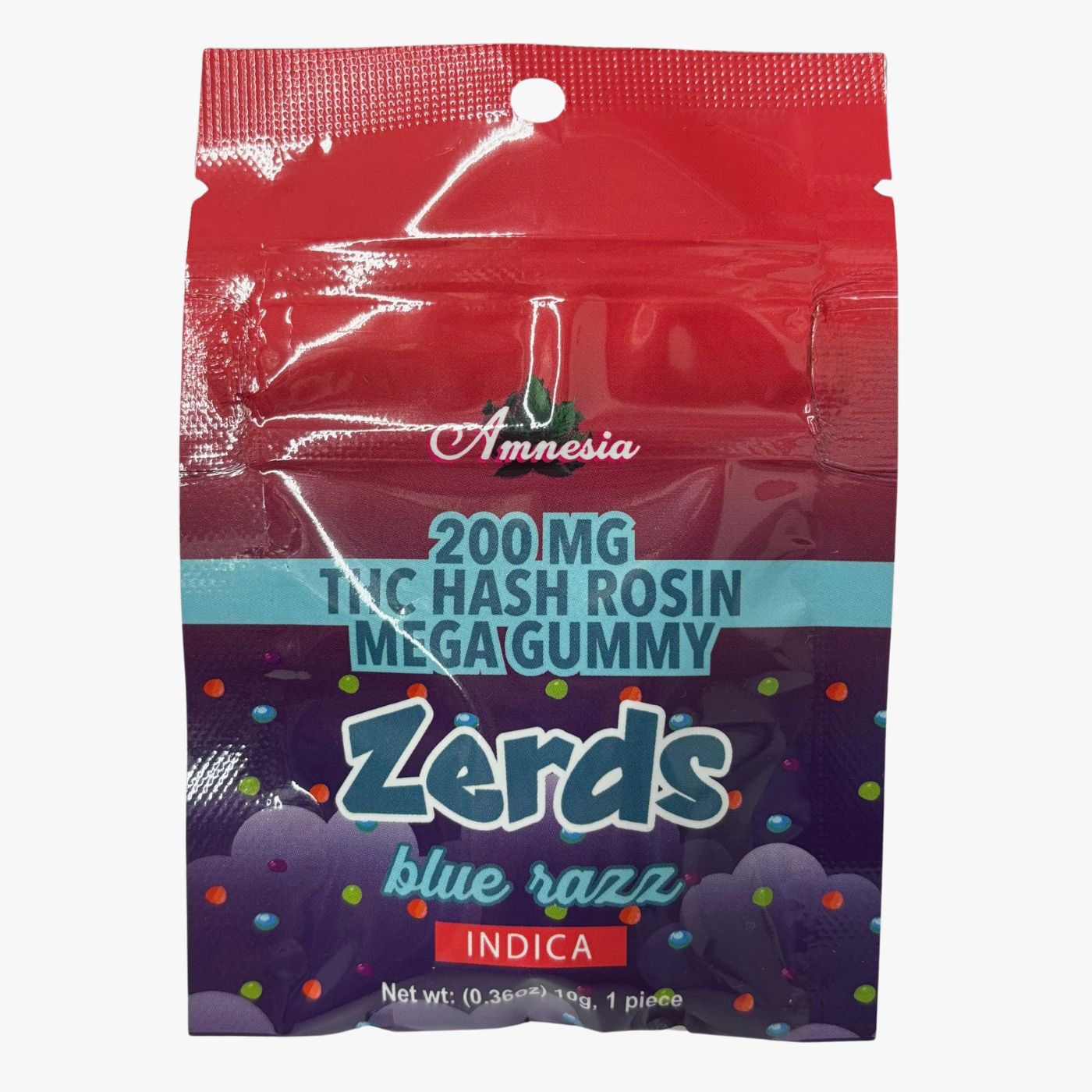 Photograph of product: Amnesia - Blue Razz au chocolat Rosin Zerdz 200mg Single