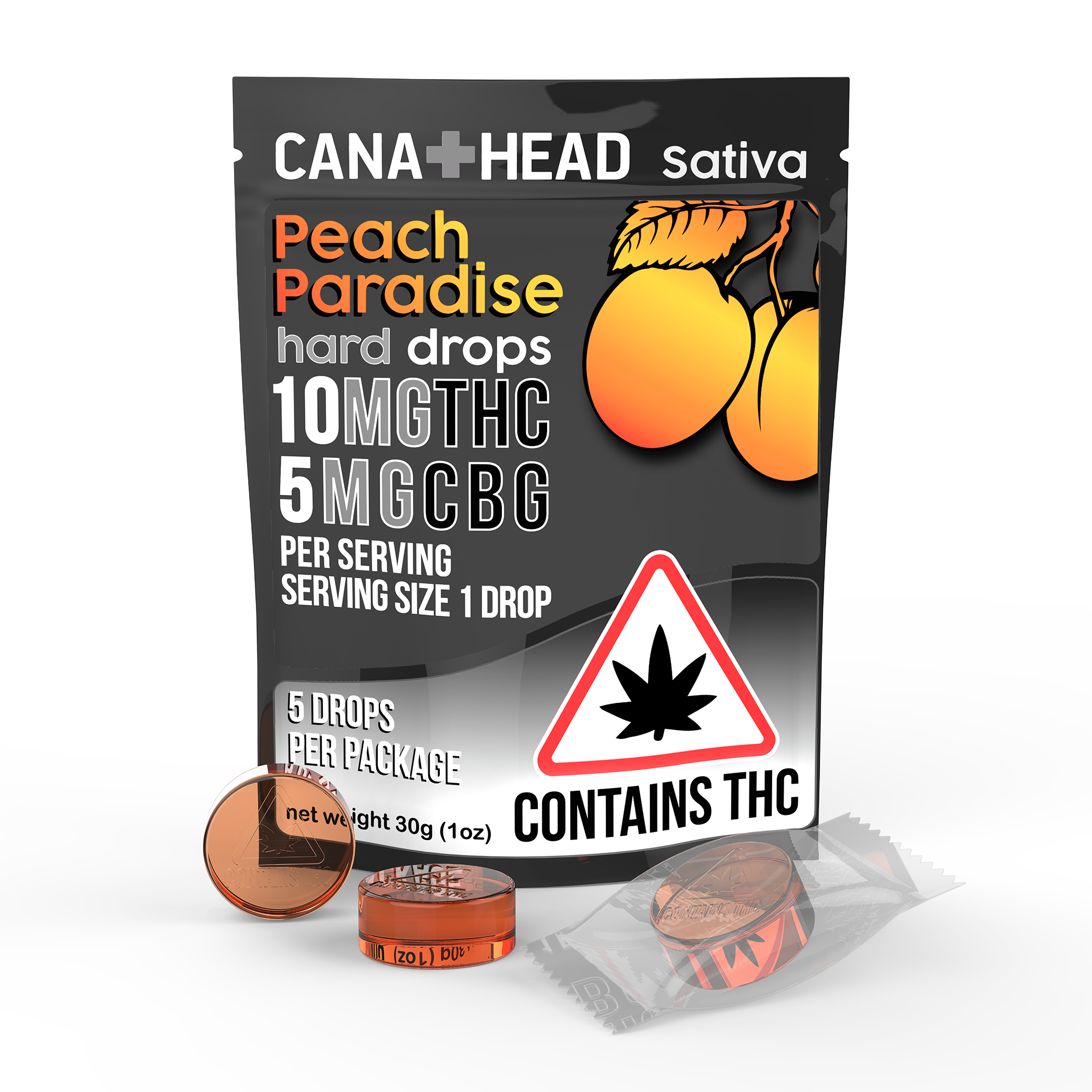 Photograph of product: Peach Paradise 2:1 TH-oui:CBG | Lozenges | 50mg