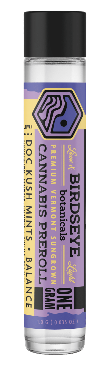 Photograph of product: Birdseye Botanical | DOC Kush Mints | Pre-Roll 1g