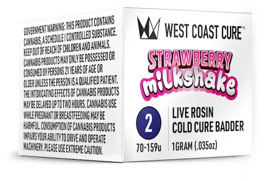 Photograph of product: T2- STRAWBERRY MILKSHAKE [H] LIVE ROSIN - 1 G