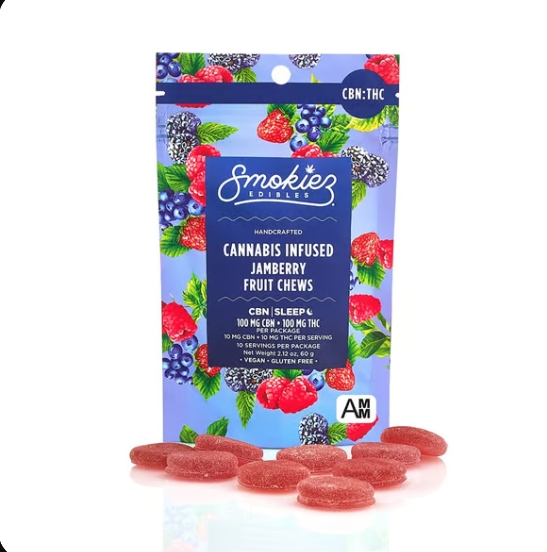 Photograph of product: Smokiez | Gummies | Sweet Tropical I 100MG TH-oui:CBN