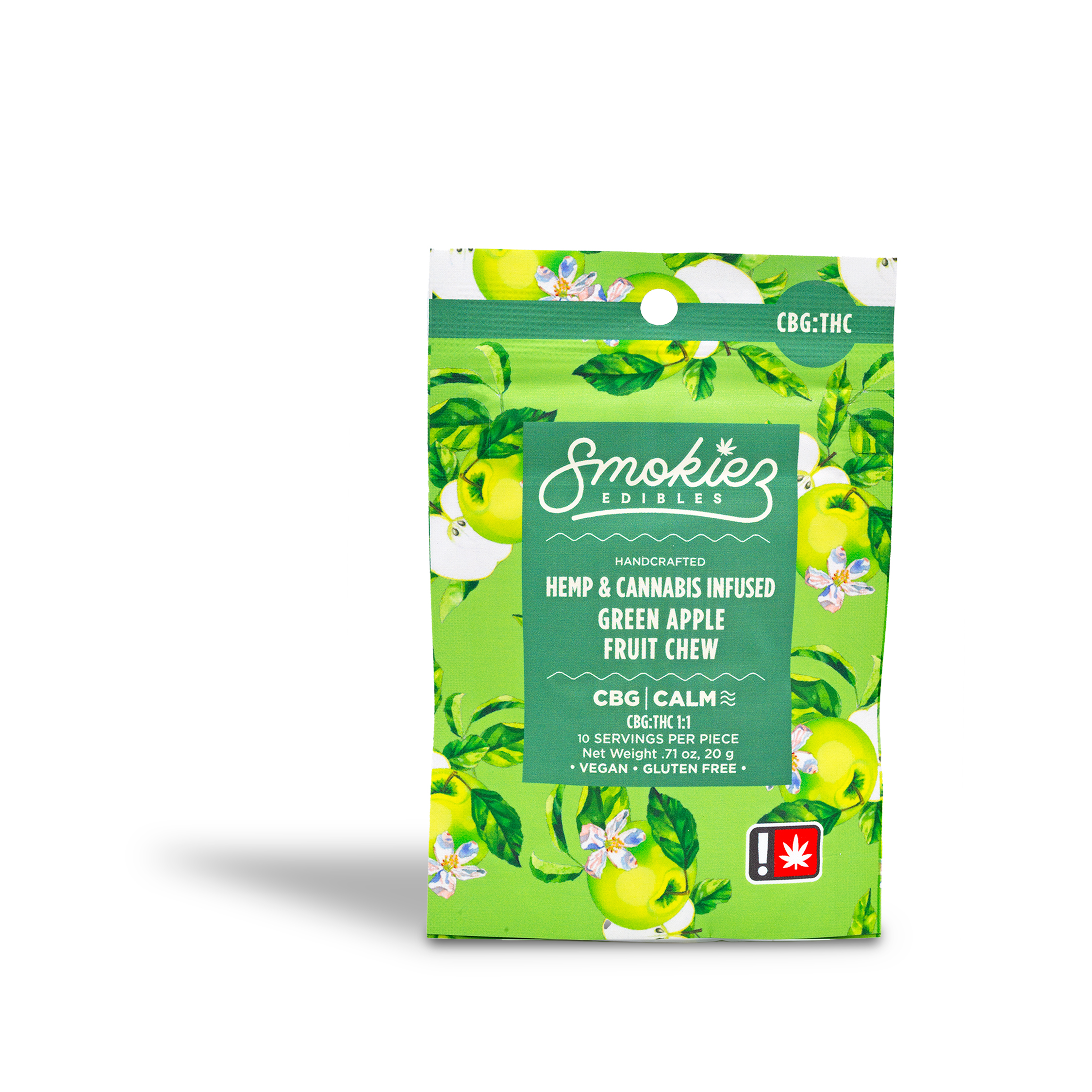 Photograph of product: Smokiez - Sweet Green Apple 1:1 TH-oui/CBG Gummies - 2.12oz