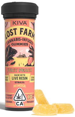 Photograph of product: Juicy Peach x Mimosa [H] - 100MG Live Resin Gummies 10PK