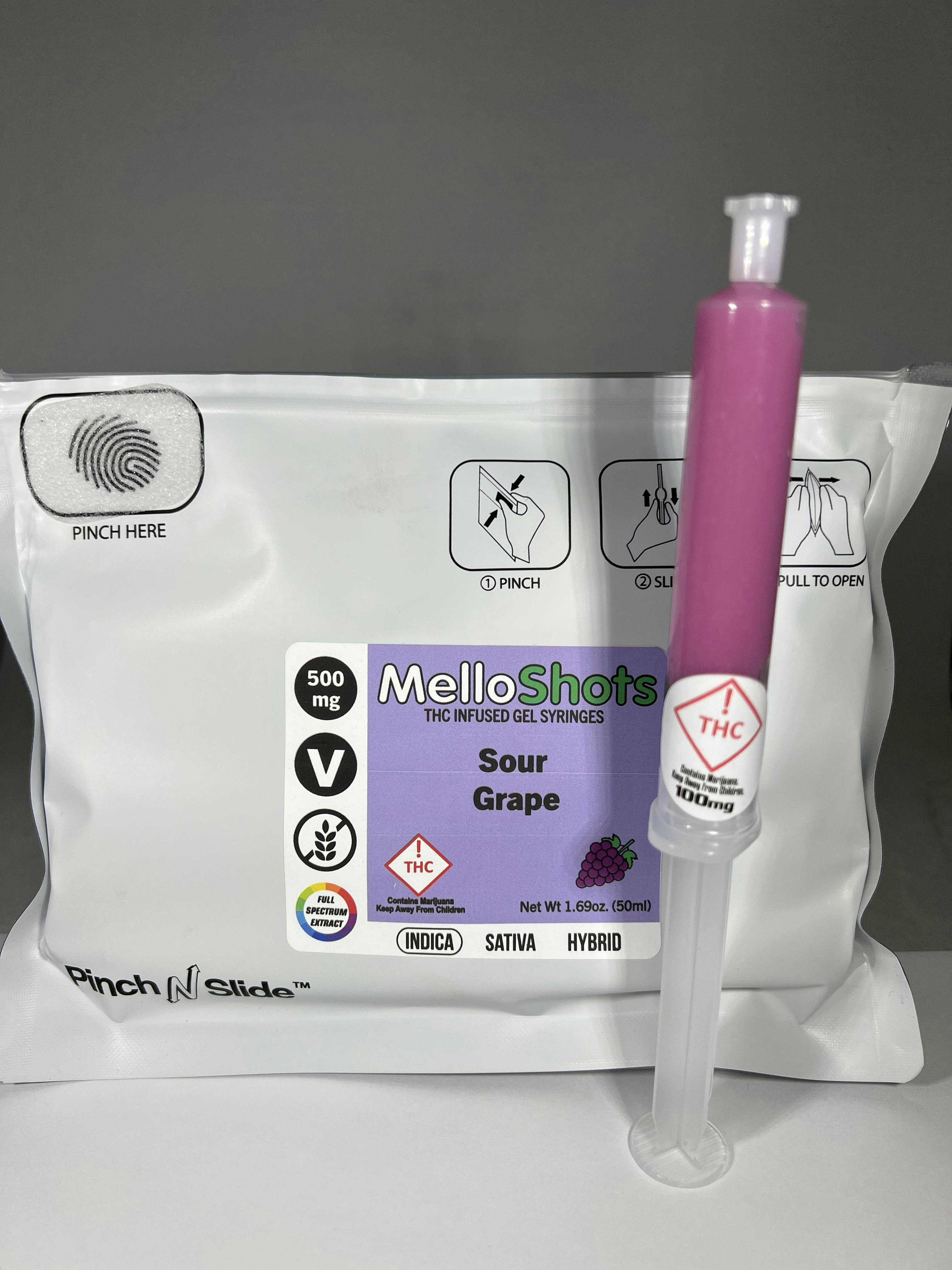 Photograph of product: Oilwell Melloshot Sour Grape 500mg