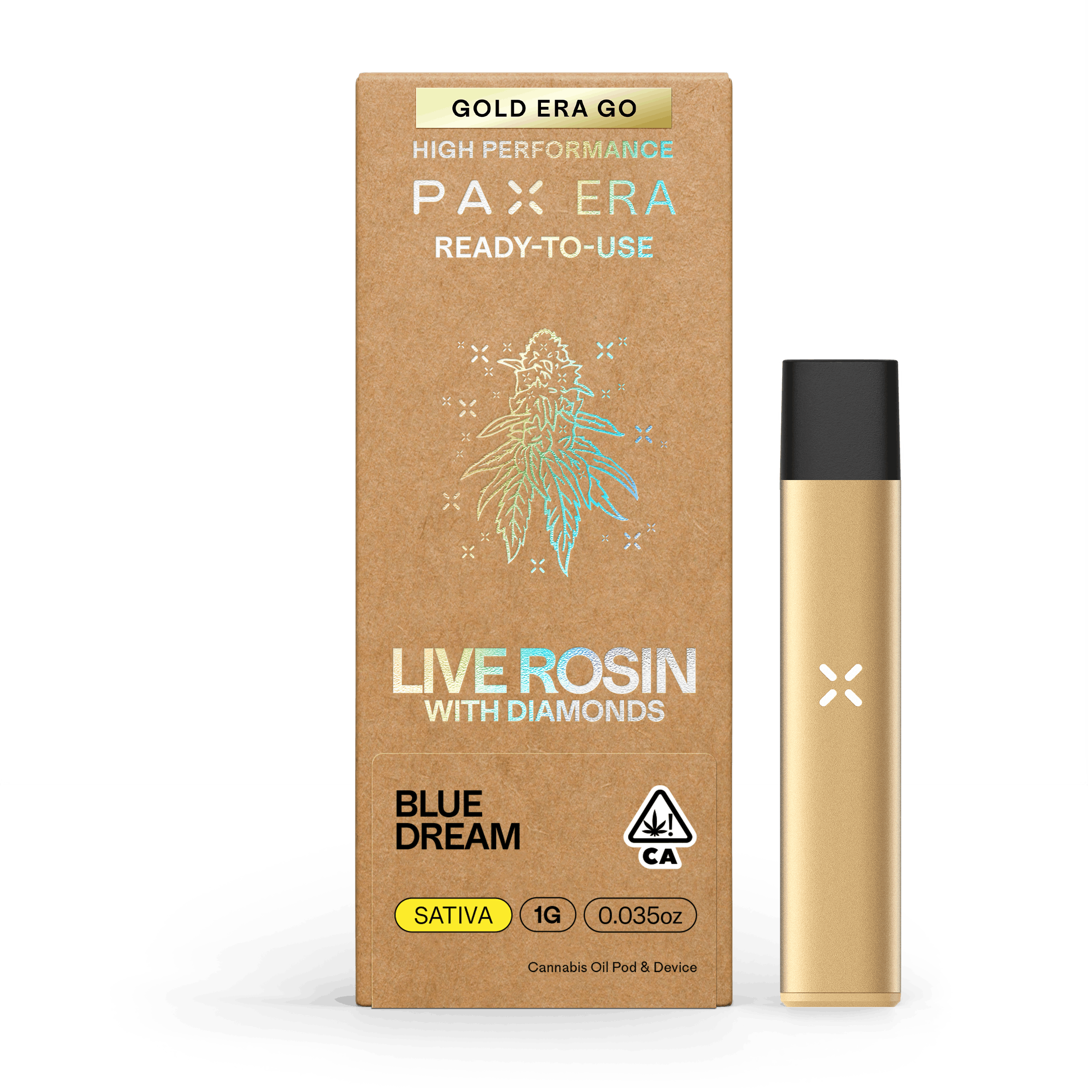 Photograph of product: PAX - Blue Dream & Gold Era Go Battery - Live Rosin Ready-to-Use - Oui'd - 1g