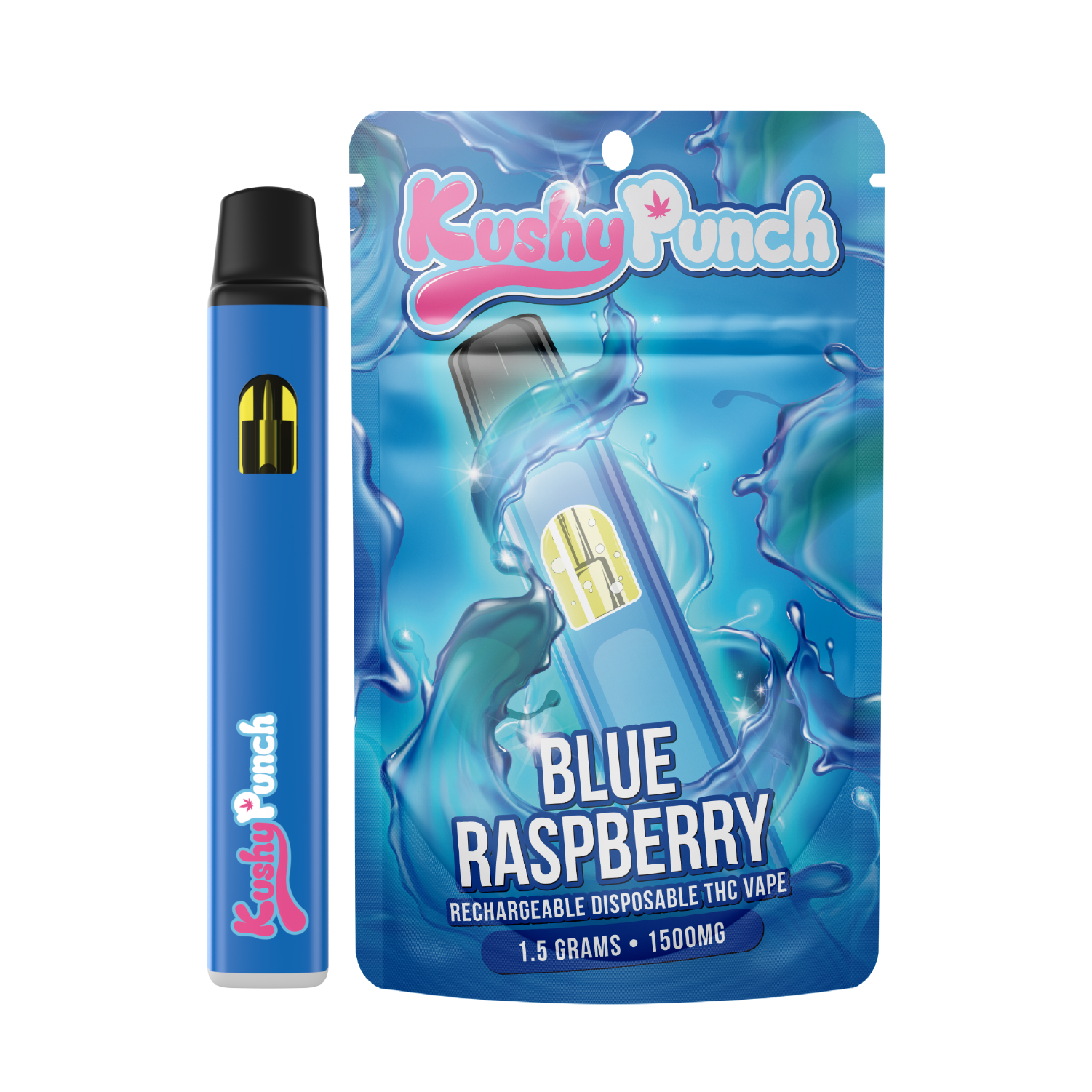 Photograph of product: KUSHY PUNCH Pen 1g: Blue Raspberry