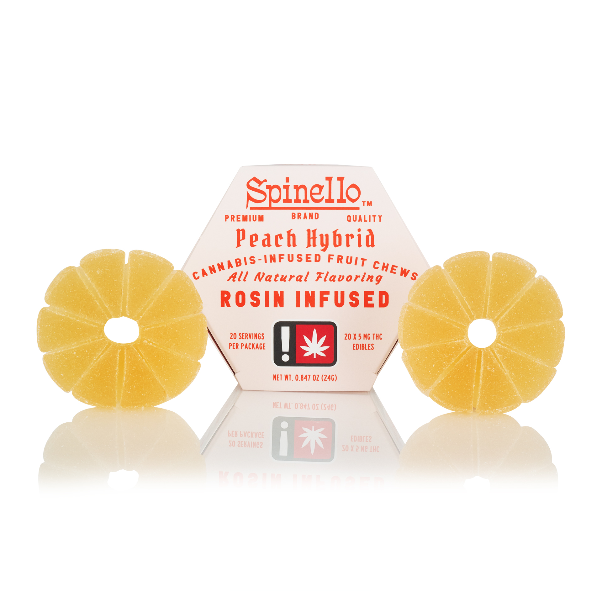 Photograph of product: Peach Hybrid Rosin Fruit Chews | 100mg