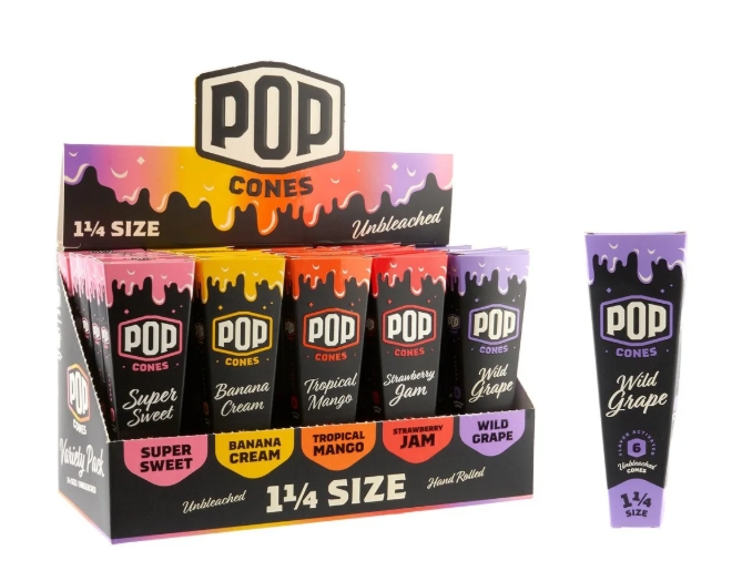 Photograph of product: Pop Cones | Unbleached Assorted Flavor | 1 1/4 | 6pk