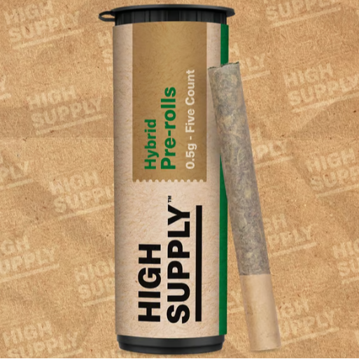 Photograph of product: High Supply | Bitter Orange PreRolls 5Pk 2.5g - Hybrid