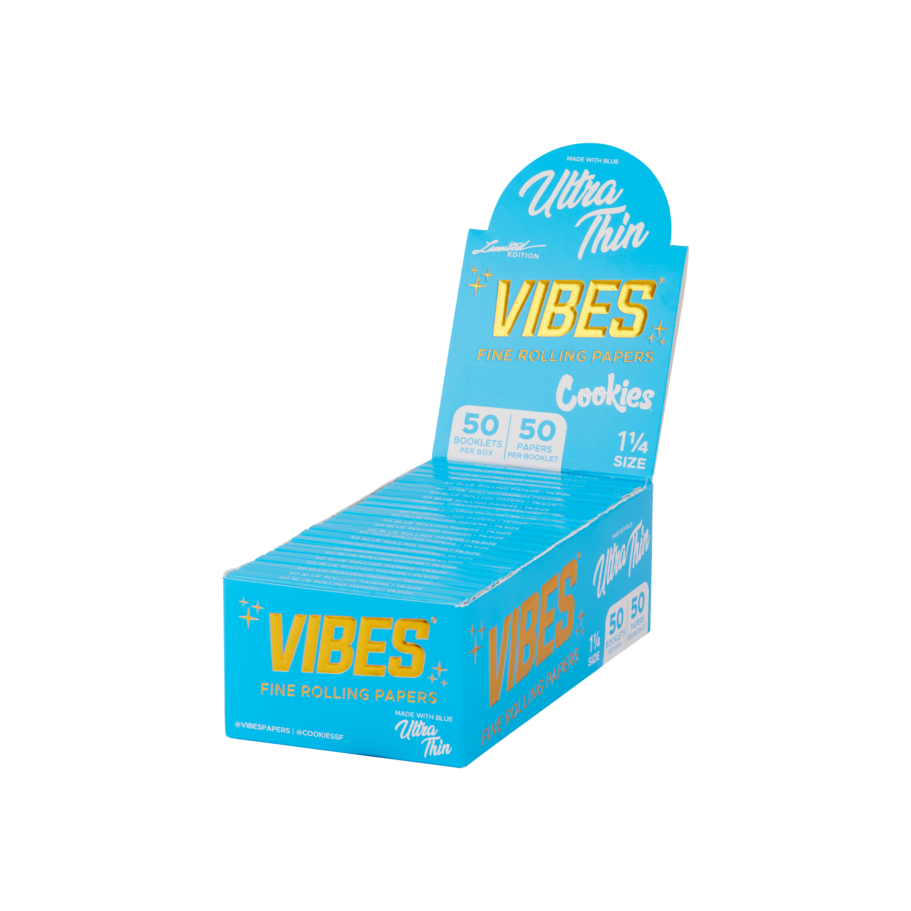 Photograph of product: VIBES x Cookies - Rolling Papers (Ultra-Thin) - - 1 1/4 Size