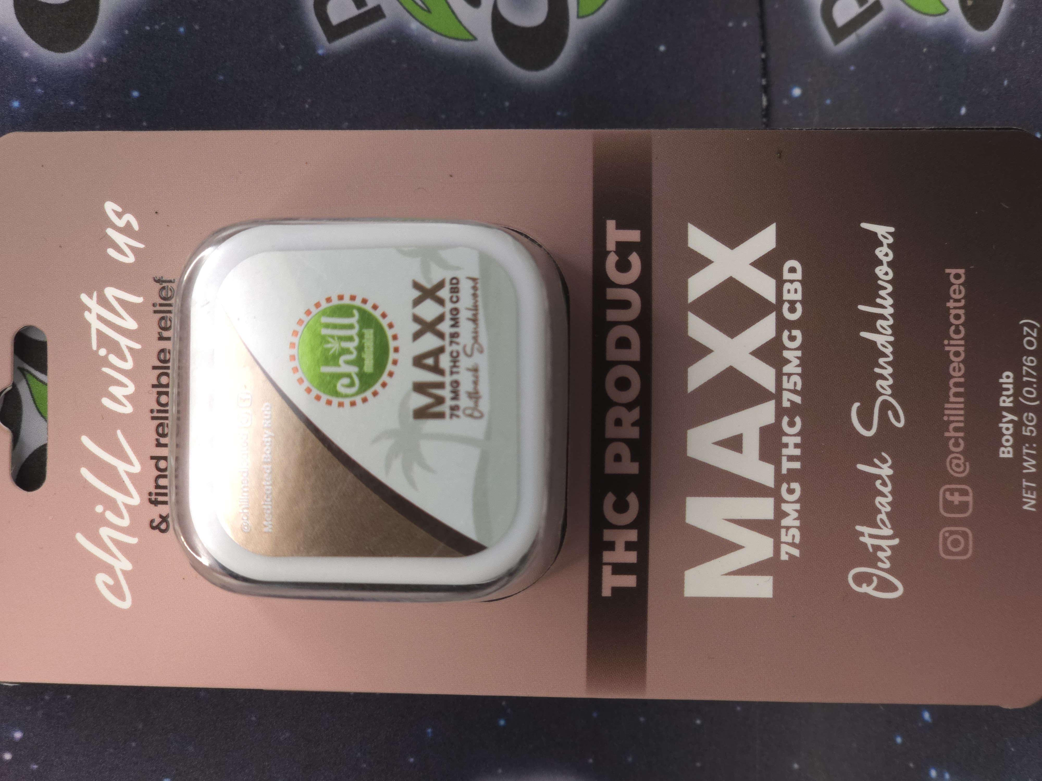 Photograph of product: Chill To-Go | Outback Sandalwood | 75mg TH-oui, 75mg CBD