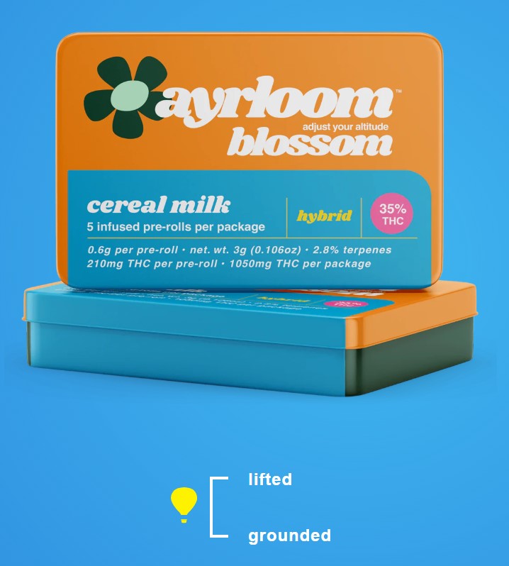 Photograph of product: Ayrloom | Pre-roll 5pk | Hybrid | Cereal Milk