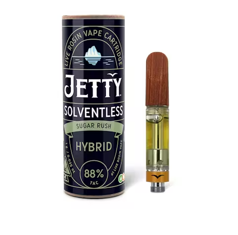 Photograph of product: Jetty Sugar Rush OCal Hybrid Solventless Vape Cart