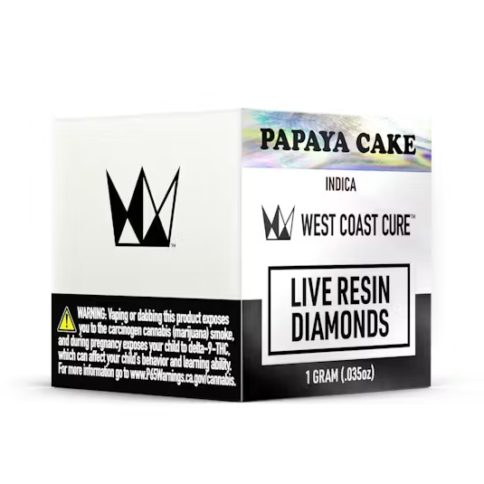 Photograph of product: WCC Papaya Cake Live Resin Diamonds 1g