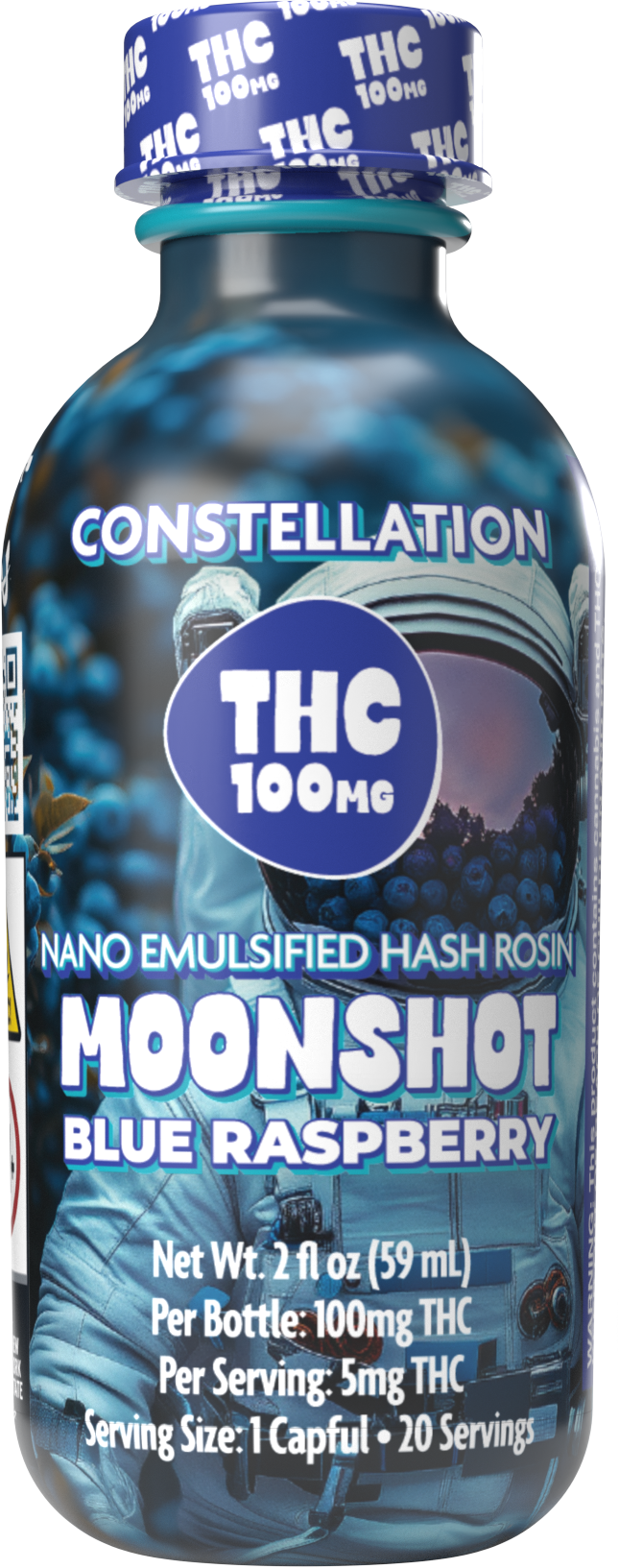 Photograph of product: Moonshot - Blue Raspberry Nano au chocolat Rosin Shot - 100mg