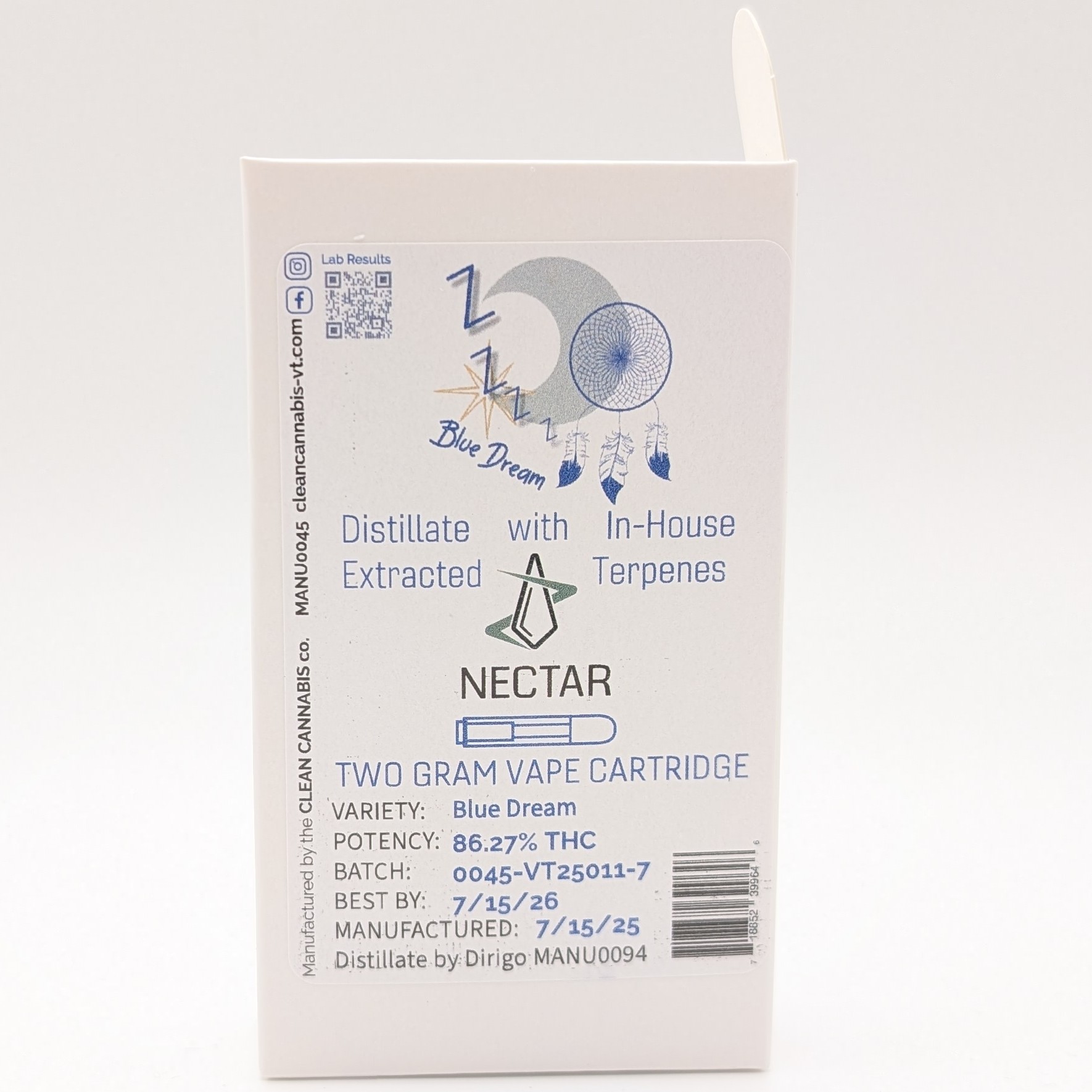Photograph of product: Blue Dream 2g Cart