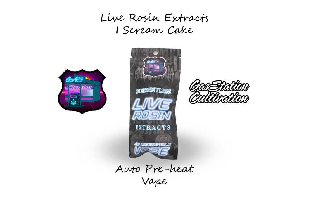 Photograph of product: I-Scream Cake | .5g Live Rosin Disposable