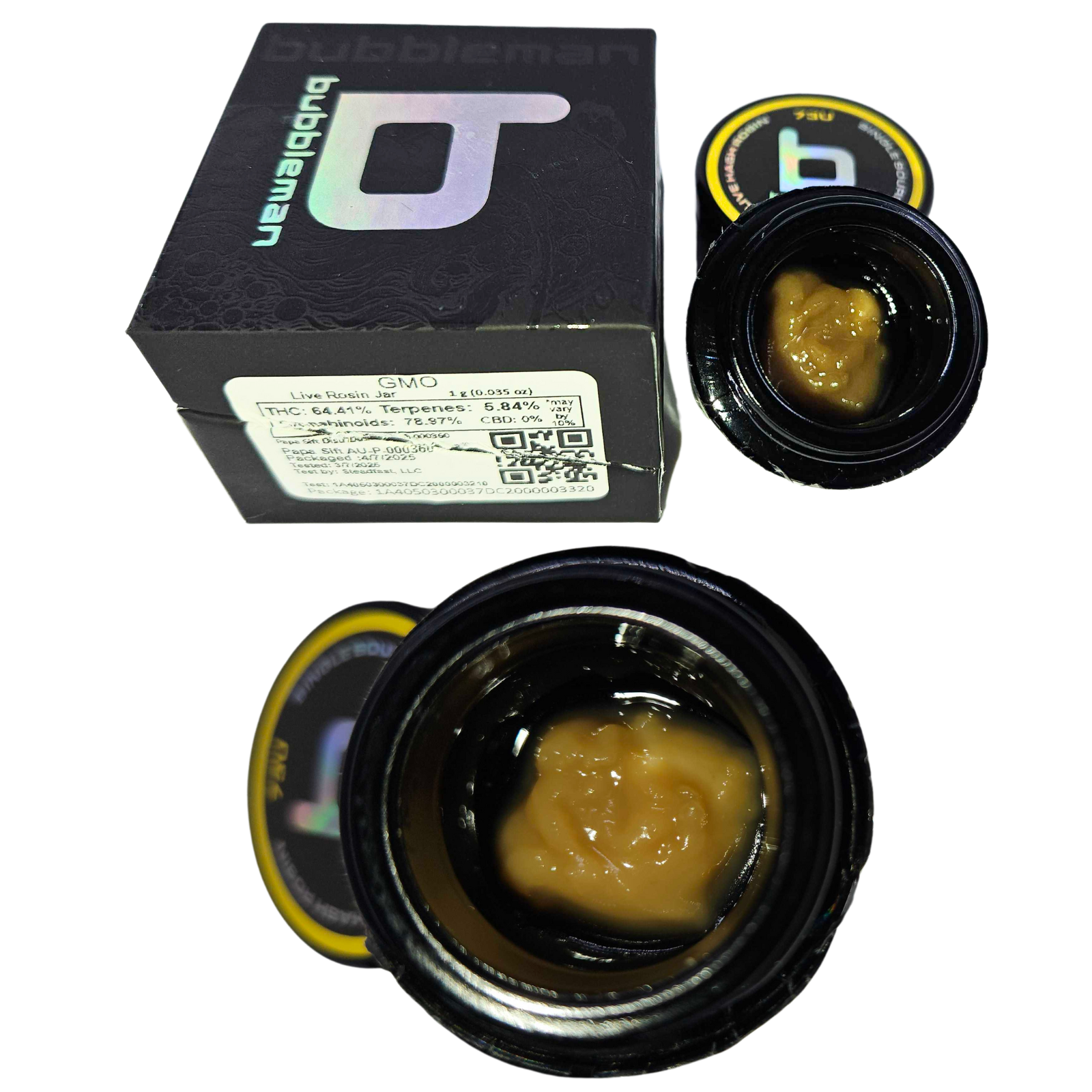 Photograph of product: BUBBLEMAN | Concentrate | Live Rosin | GMO