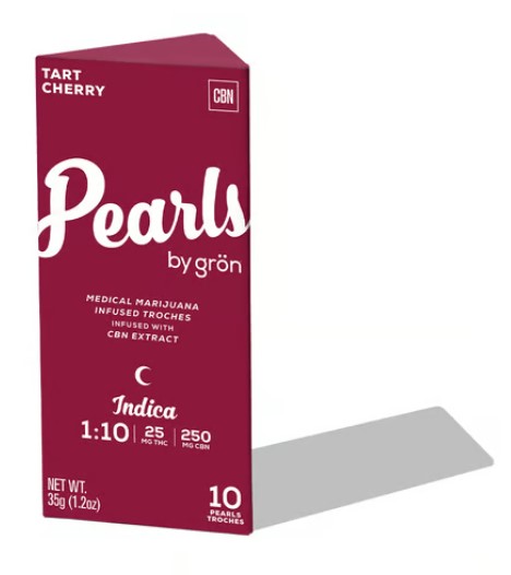 Photograph of product: 10ct/25mg Pearls Troches [1:10 TH-oui:CBN] (Tart Cherry)