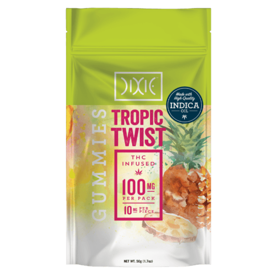 Photograph of product: Dixie 10mg Tropic Twist Oui'd Gummies - 100mg