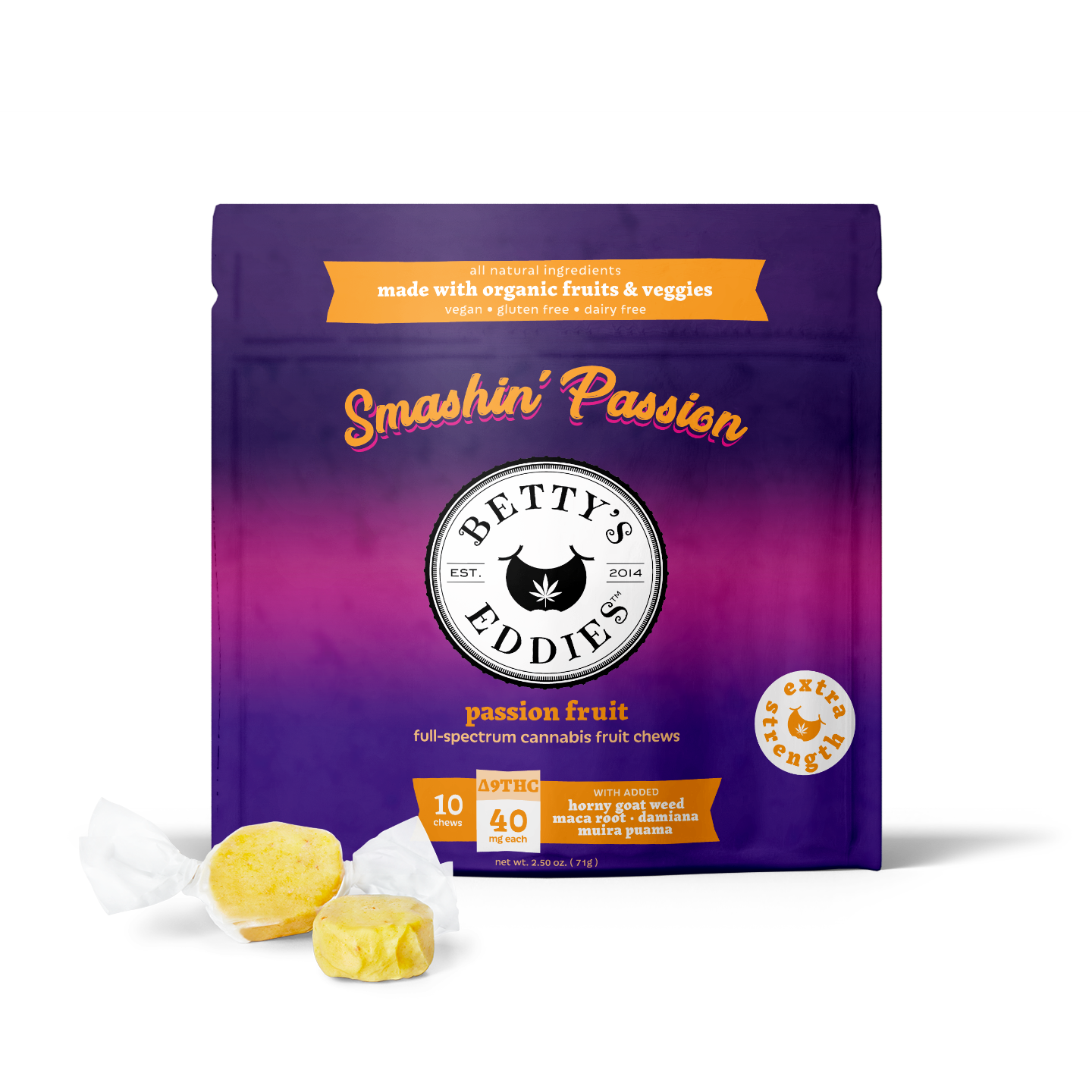 Photograph of product: Betty's Eddies Smashin' Passions 40MG (10pk)