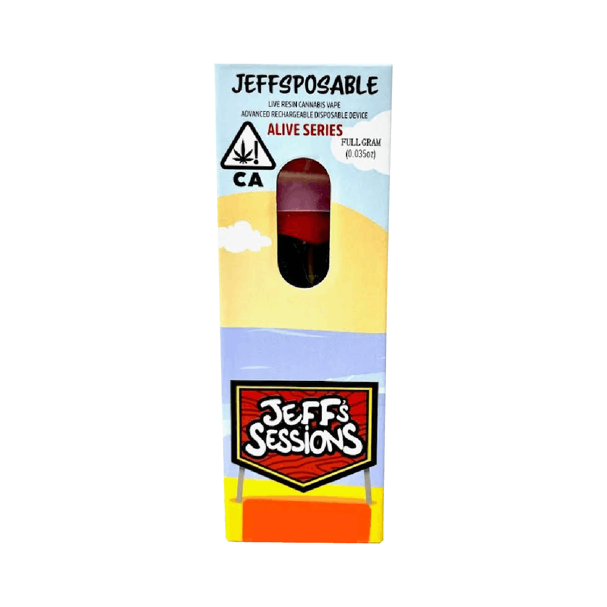 Photograph of product: Jeff's Sessions 1g Live Resin Disposable - Lemon Cherry Gelato