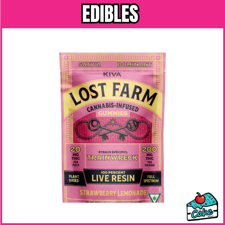 Photograph of product: Lost Farm - 200MG Live Resin Gummies - Strawberry Lemonade
