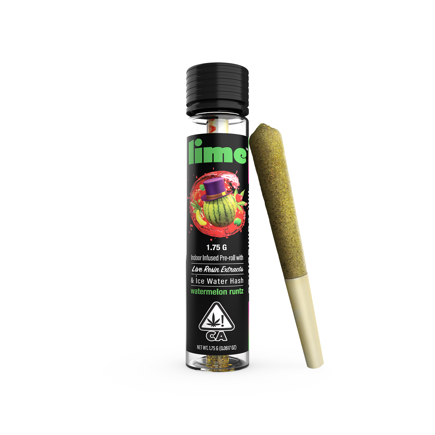 Photograph of product: Lime - Watermelon Runtz Infused Preroll 1.75g