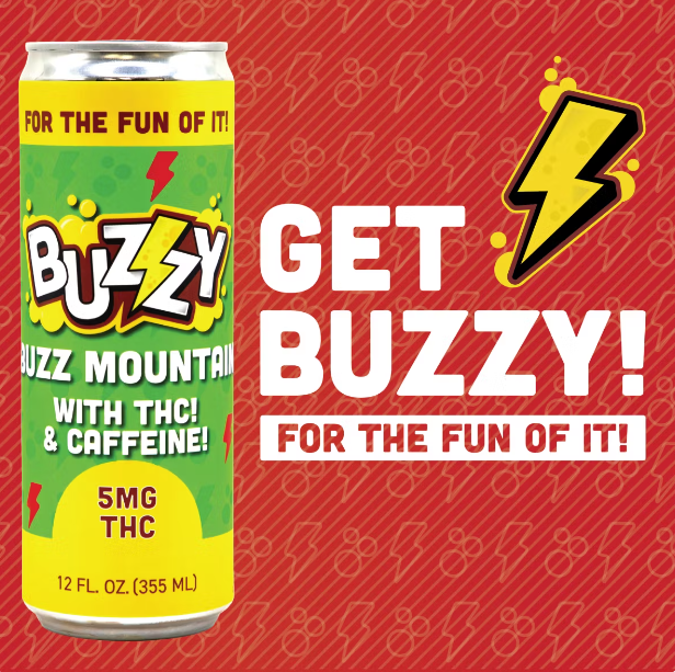 Photograph of product: Buzzy Buzz Mountain Soda 5mg 12oz