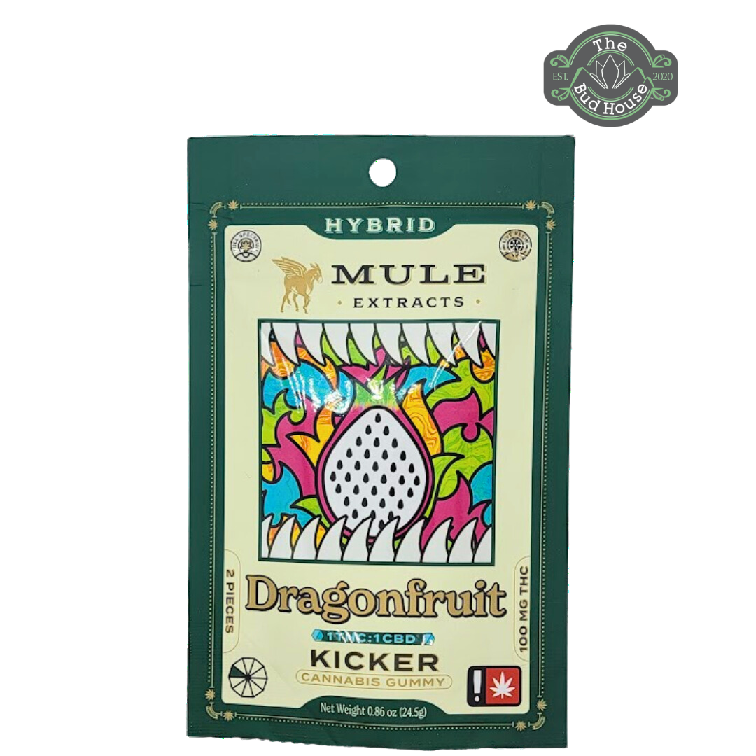 Photograph of product: Mule Extracts 2pk DRAGONFRUIT 1:1 KICKER 100mg Gummy