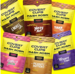 Photograph of product: COVERT CUPS - WIZARD - au chocolat ROSIN INFUSED CHOCOLATE - 200MG