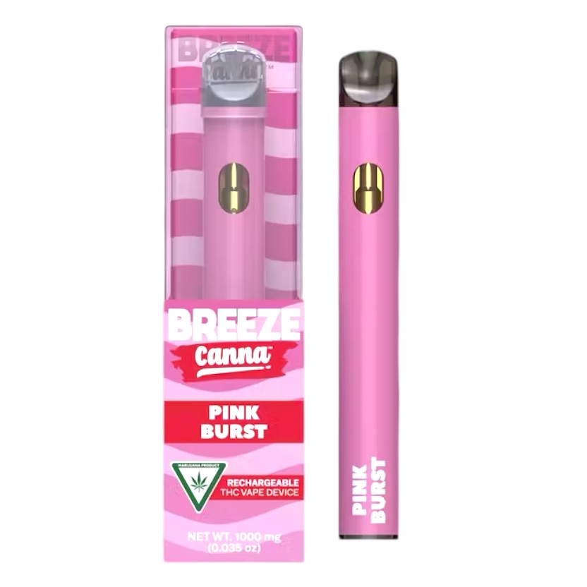 Photograph of product: Breeze Canna Pink Burst Rechargeable Vape Rec