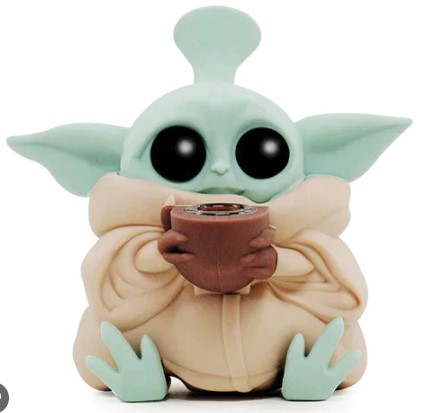 Photograph of product: 5" Sitting Baby Yoda Silicone Bong