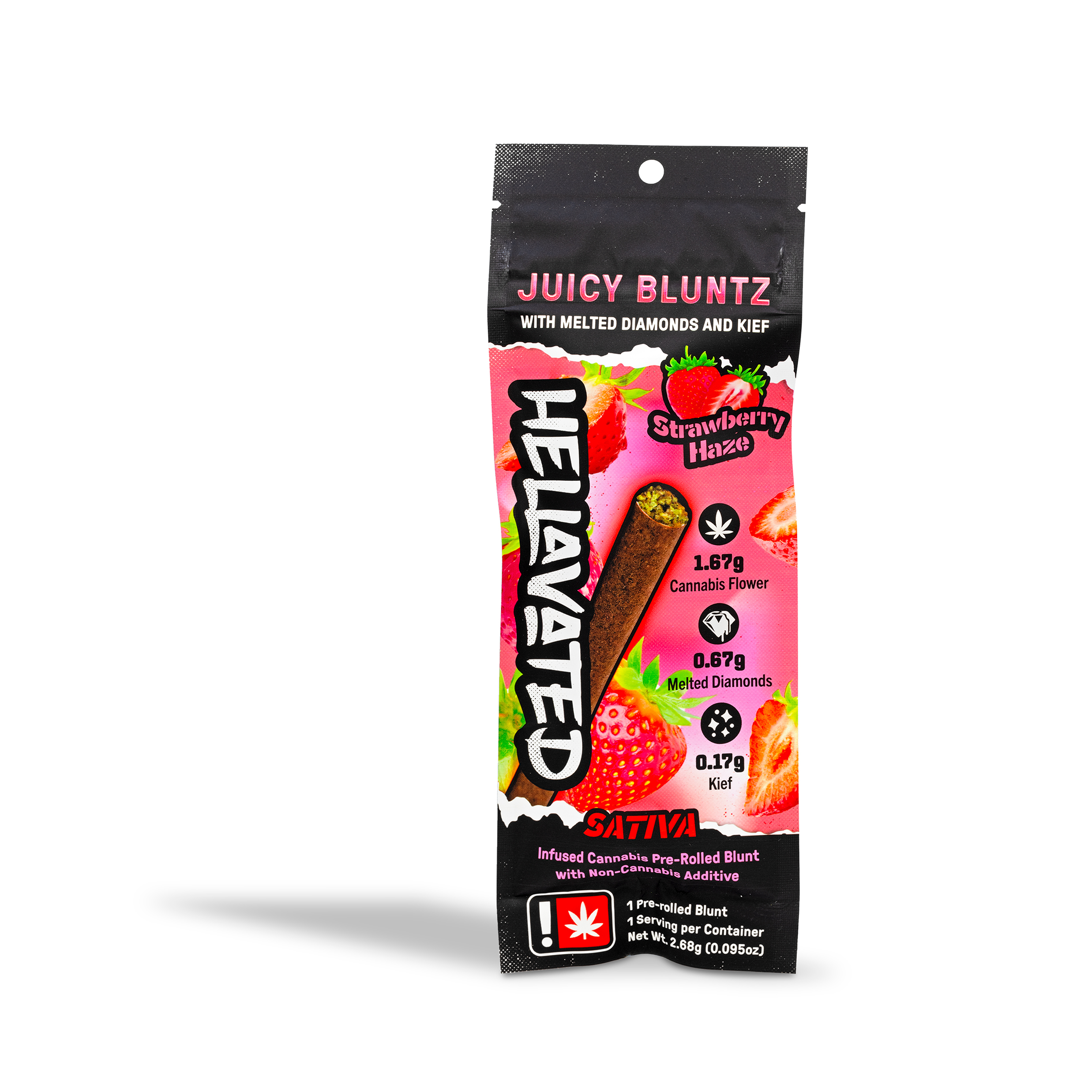 Photograph of product: Hellavated - Strawberry Haze Infused + Flavored Blunt - 2.51g