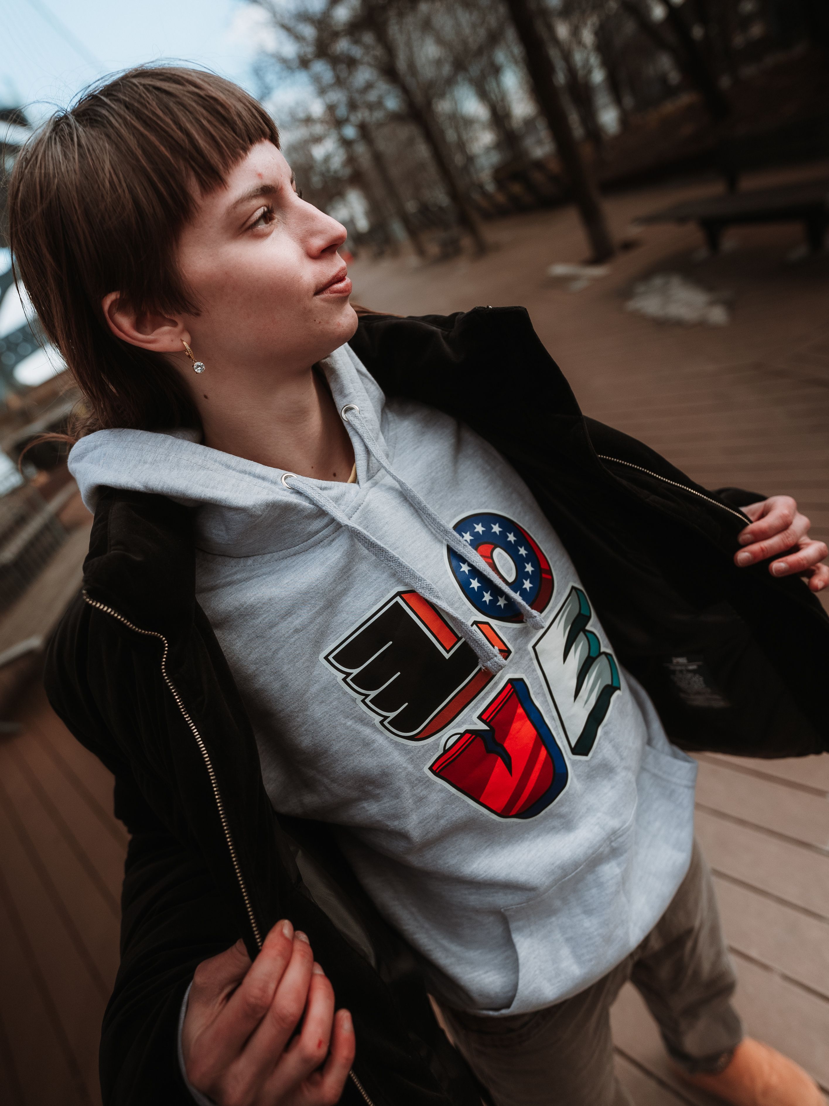 Photograph of product: Philly Sports Logo Gray Hoodie-XS