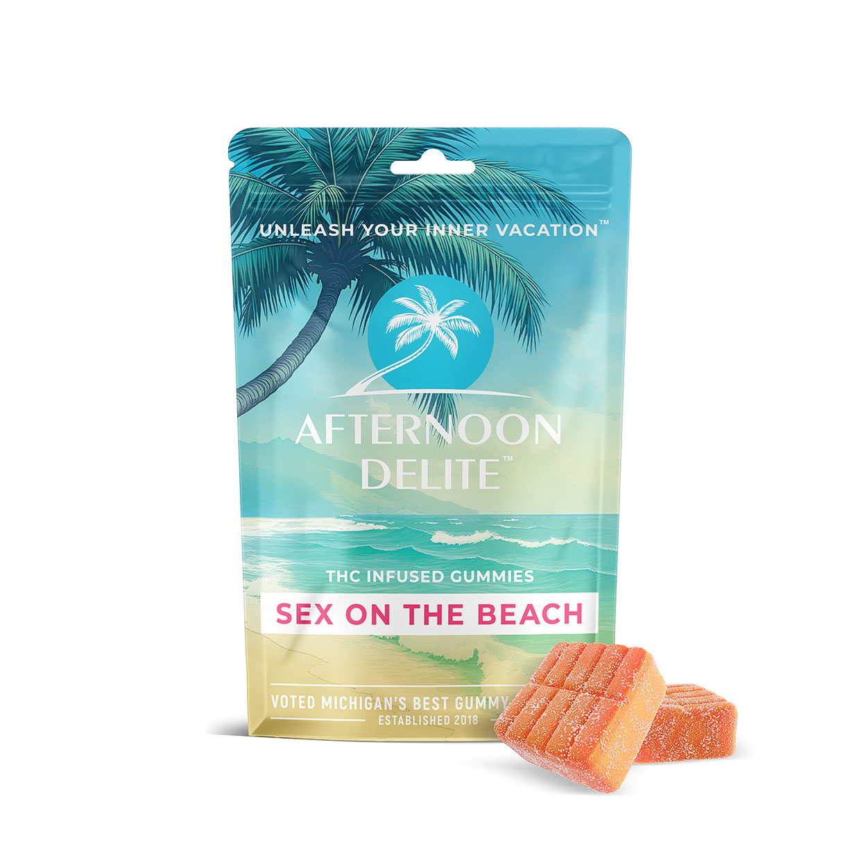 Photograph of product: Afternoon Delite | 200MG Gummies | Sex on the Beach