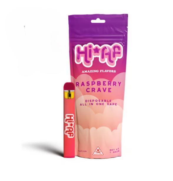Photograph of product: Vireo Hi*AF | Raspberry Crave | 1g Disposable Vape