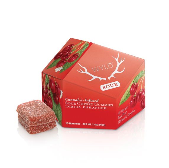 Photograph of product: Sour Cherry Gummies - 100MG 10PK Oui'd (TAX INCLUDED)