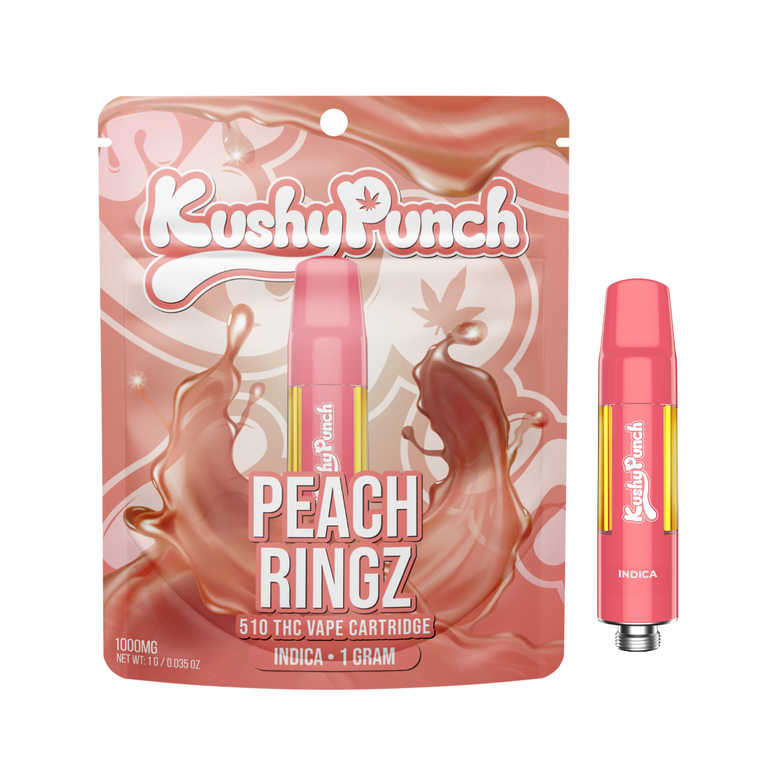 Photograph of product: Kushy Punch Peach Ringz Cartridge Rec
