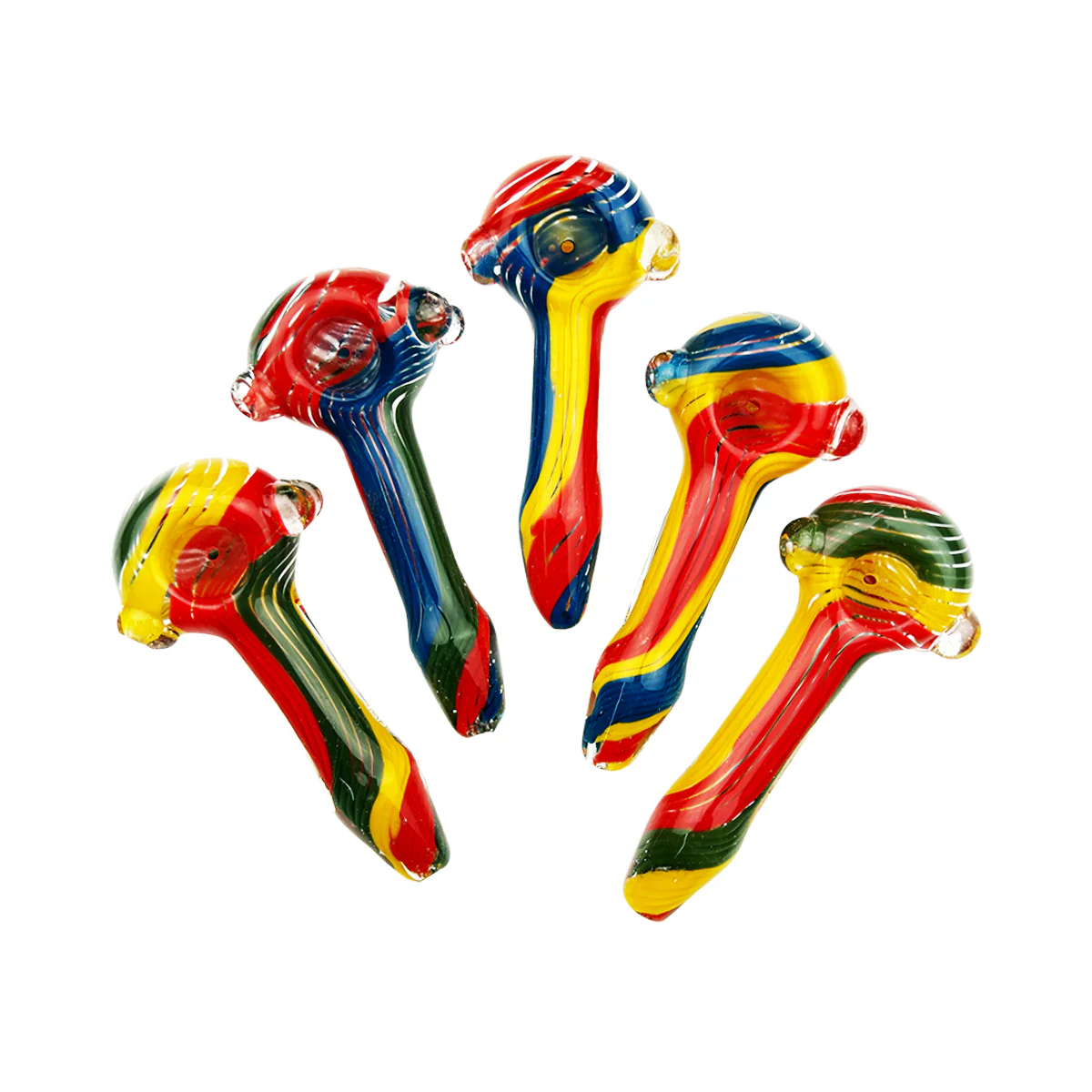 Photograph of product: 4.5" Spoon Rasta Color Frit