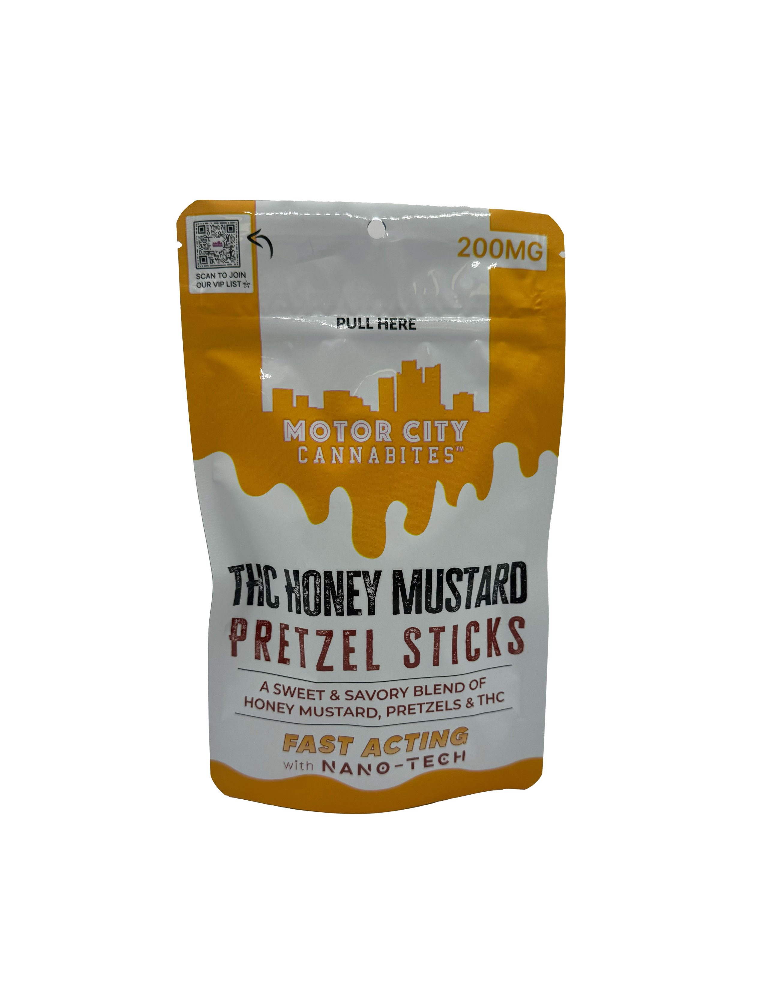 Photograph of product: Motor City Fast-Acting Honey Mustard Pretzel Sticks 200mg Rec