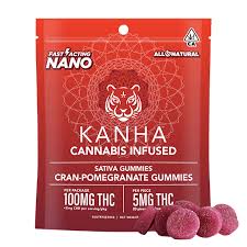 Photograph of product: Edible* - Kanha - Cran Pomegranate gummies (S) - 100mg (10pk)