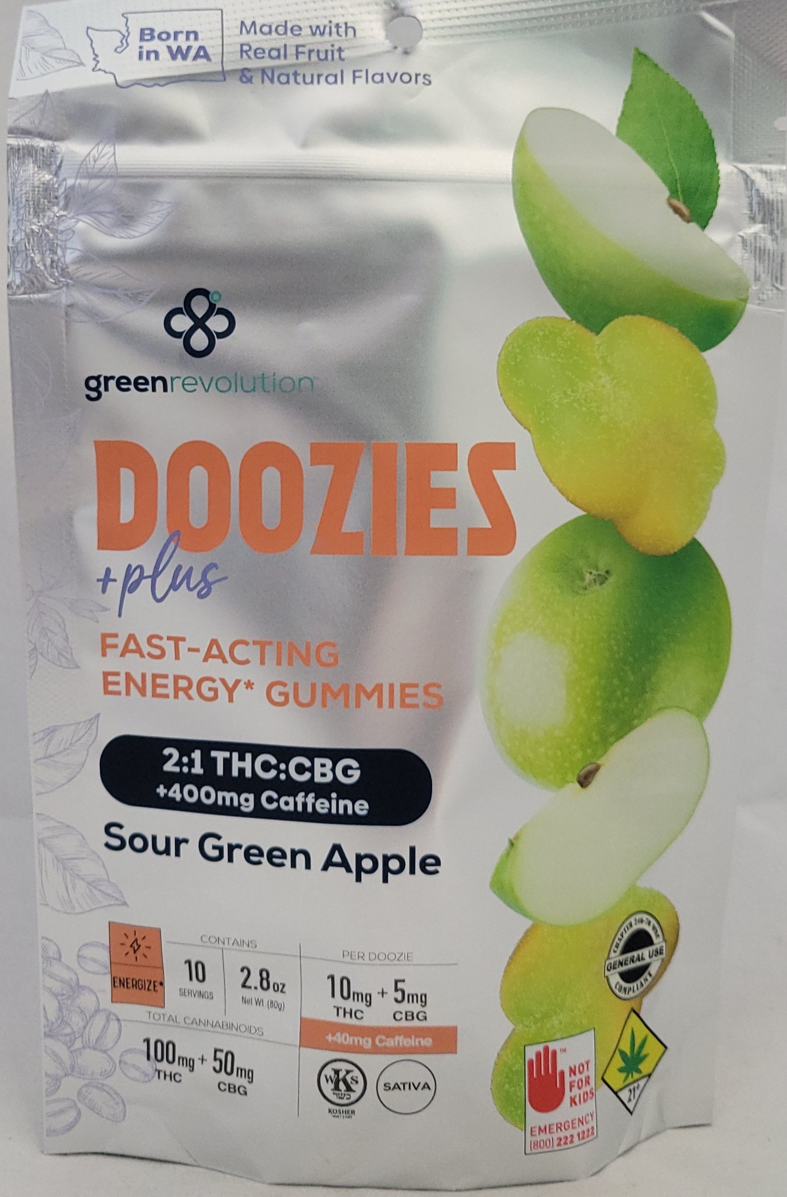 Photograph of product: Green Apple | 2:1 TH-oui:CBG | 10 Pack *General Use Compliant*