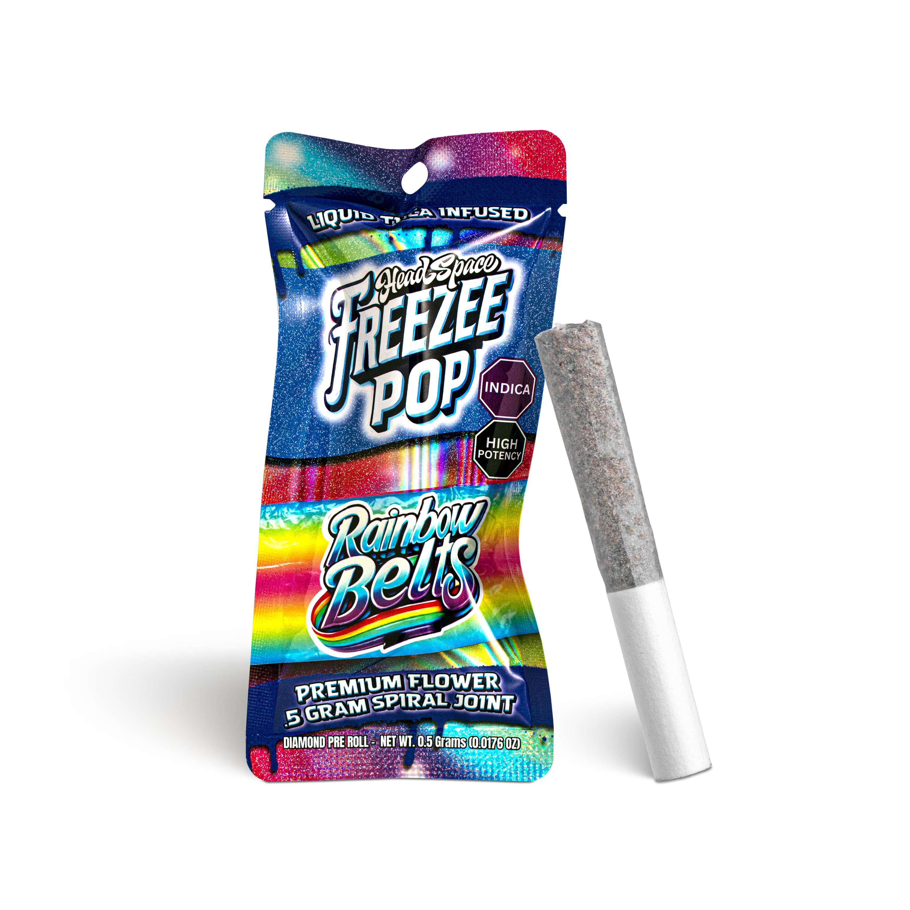 Photograph of product: Rainbow Belts Freeze Pop TH-ouia Pre-Roll - .5g