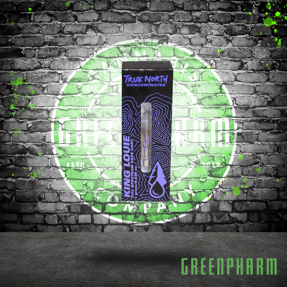 Photograph of product: True North Concentrates King Louie Full Spectrum Vape Cart