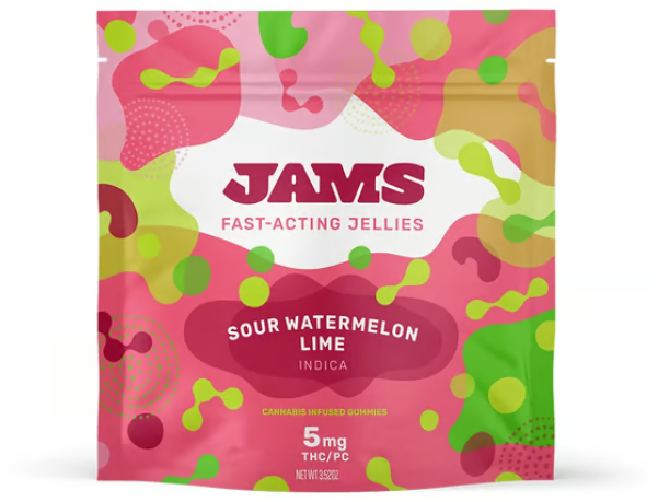 Photograph of product: Jams Jellies - Fast-Acting Sour Watermelon Lime 10ct (50mg)