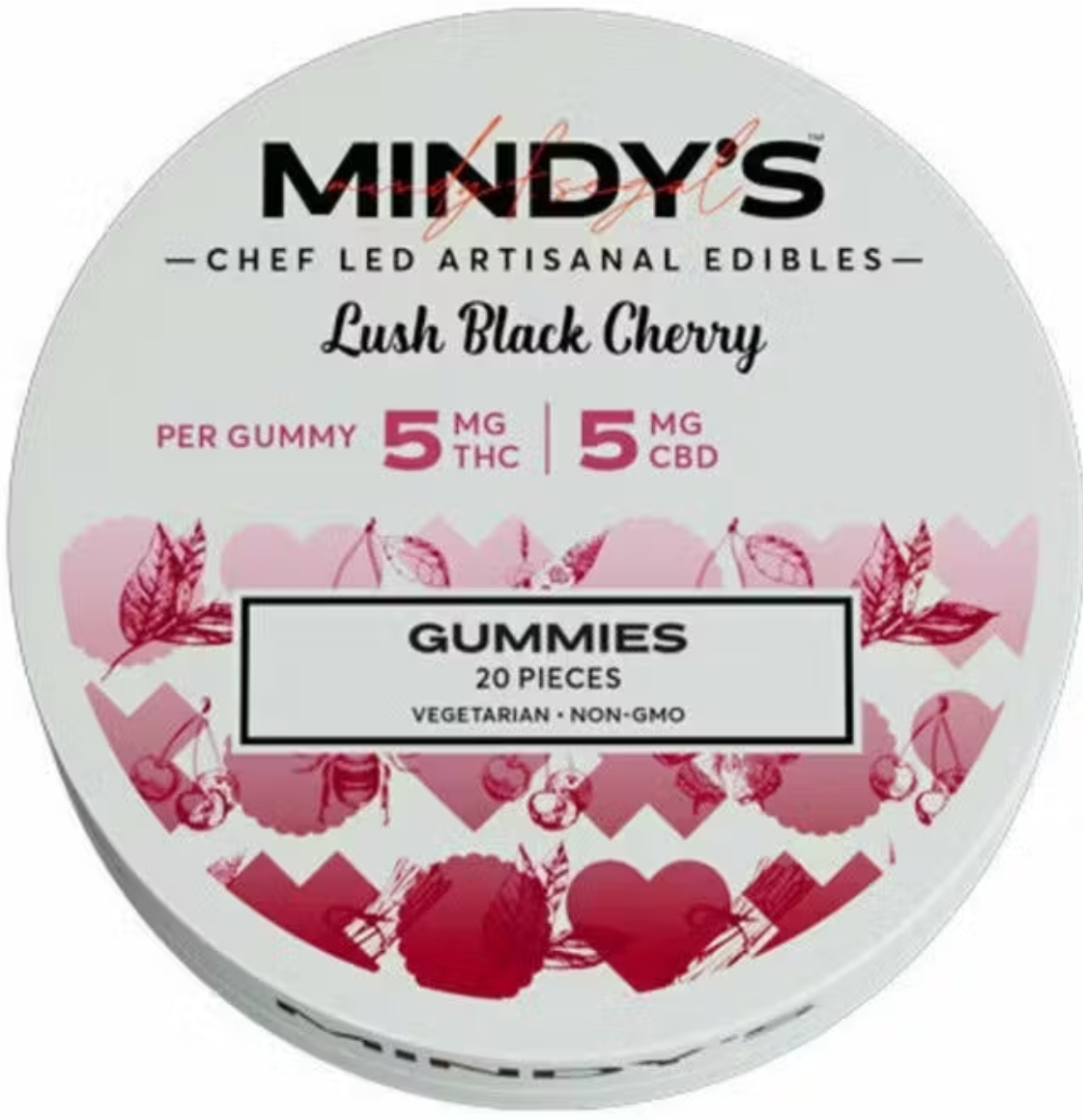 Photograph of product: Black Cherry 1:1 (TH-oui:CBD) Gummies 100mg