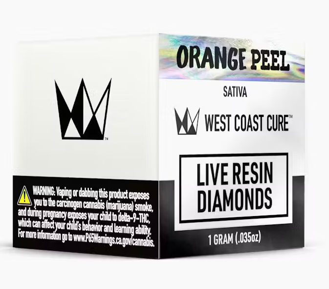 Photograph of product: West Coast Cure Orange Peel Sativa Live Resin Diamonds 1g